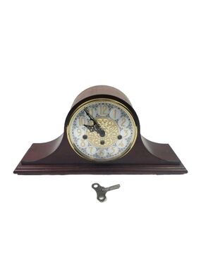 Franz Hermie Two Jewels Mantle Chime Clock With Key